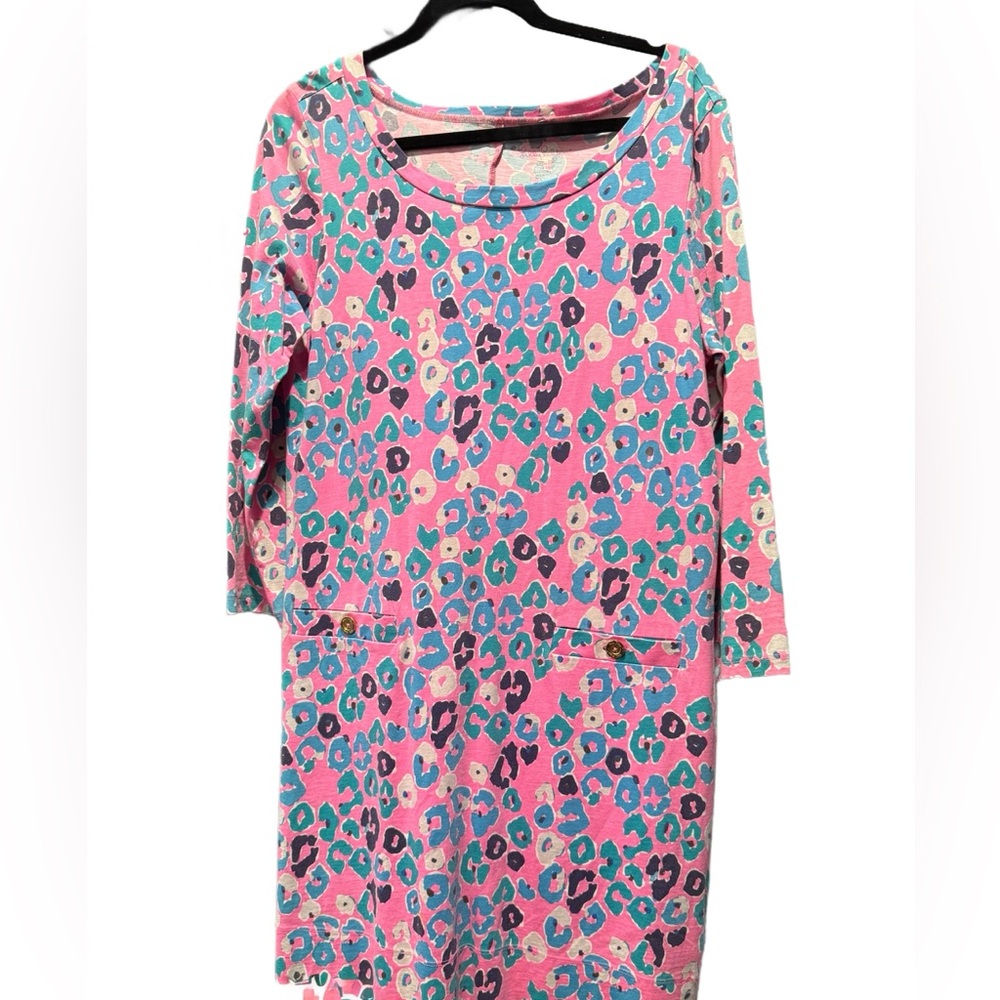 Lilly Pulitzer Corine dress "Paws Off" leopard print L EUC